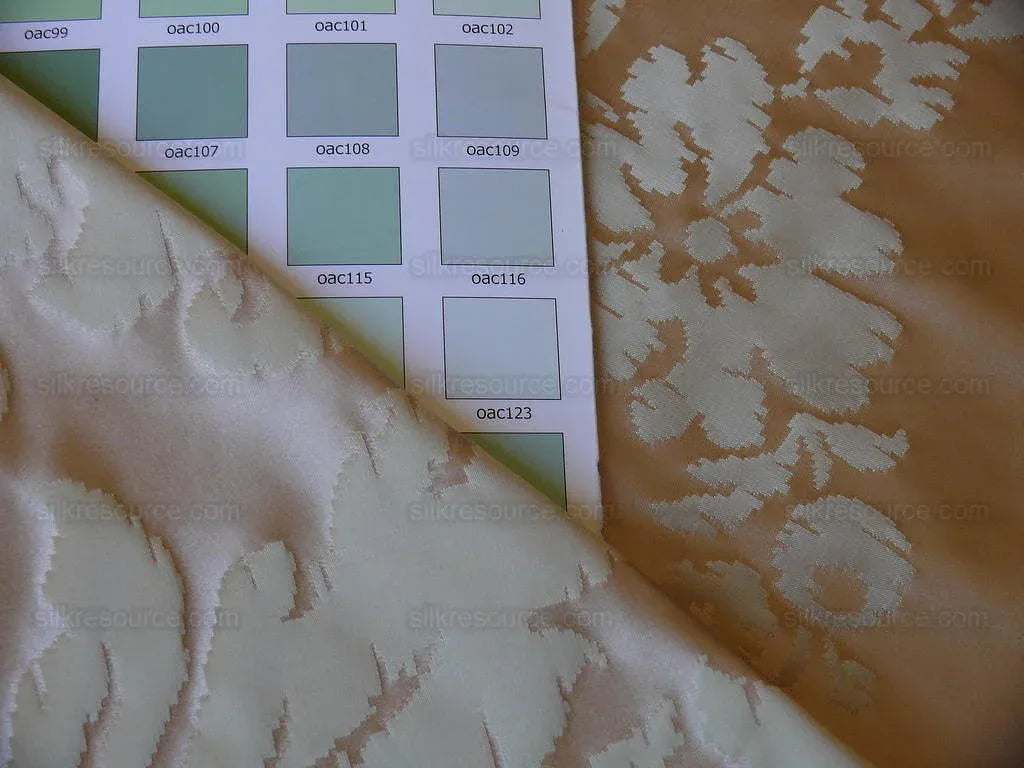 Lakehouse High End 100% Silk Damask Historical Reproduction Palest Peach Pink and Cream Renaissance Silkresource Exclusive