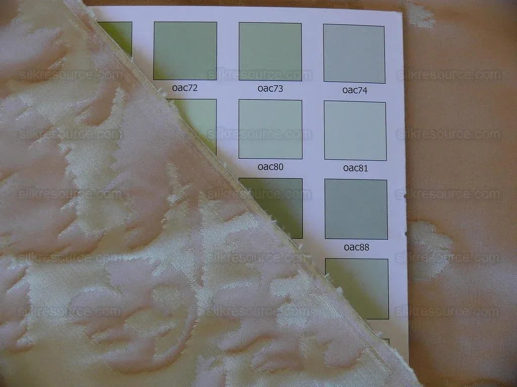 Lakehouse High End 100% Silk Damask Historical Reproduction Palest Peach Pink and Cream Renaissance Silkresource Exclusive