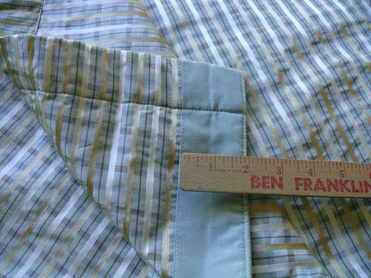 Lee Jofa Paradise Silk Drapery Pair Sea Glass Aqua Green Blue Gold 77"x101