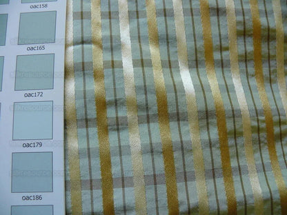 Lee Jofa Paradise Silk Drapery Pair Sea Glass Aqua Green Blue Gold 77"x101