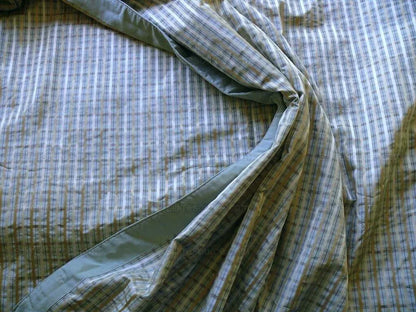 Lee Jofa Paradise Silk Drapery Pair Sea Glass Aqua Green Blue Gold 77"x101