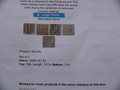 Lee Jofa Paradise Silk Drapery Pair Sea Glass Aqua Green Blue Gold 77"x101