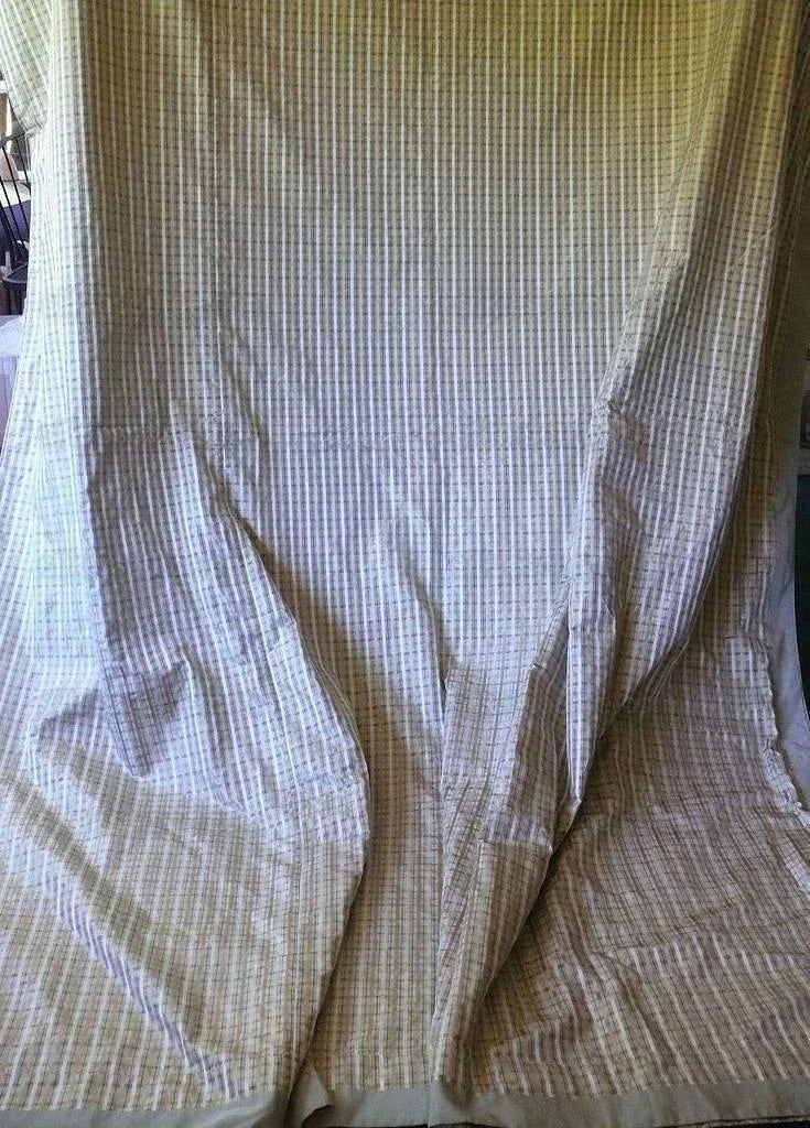 Lee Jofa Paradise Silk Drapery Pair Sea Glass Aqua Green Blue Gold 77"x101