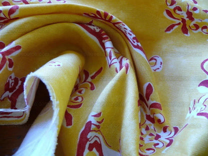 Scalamandre Medici Italian Country Animals Print Linen Red & Whi