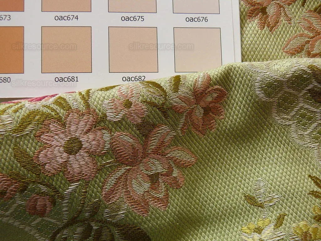 Lee Jofa Angelina Lampas Sage W/pink & Red Floral MSRP USD 390