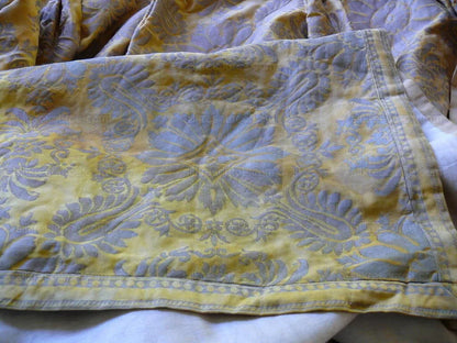 Authentic Fortuny Drapery "impero" Yellow Gold & Silver 3panels