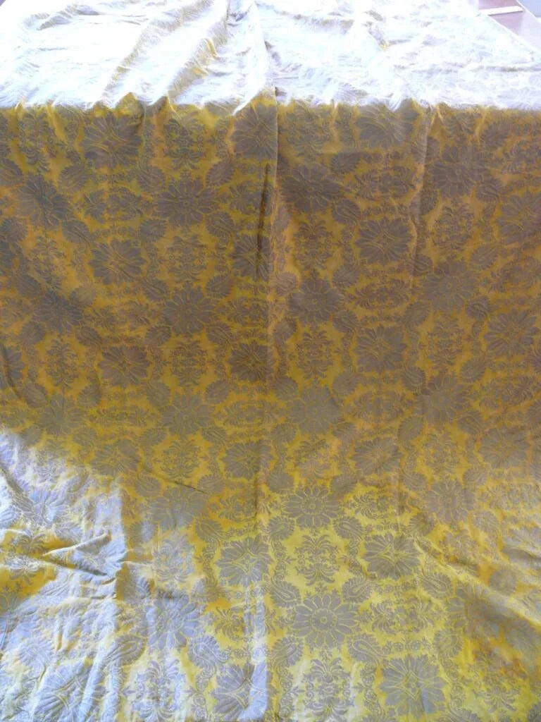 AUTHENTIC FORTUNY DRAPERY "IMPERO" YELLOW GOLD & SILVER 3Panels