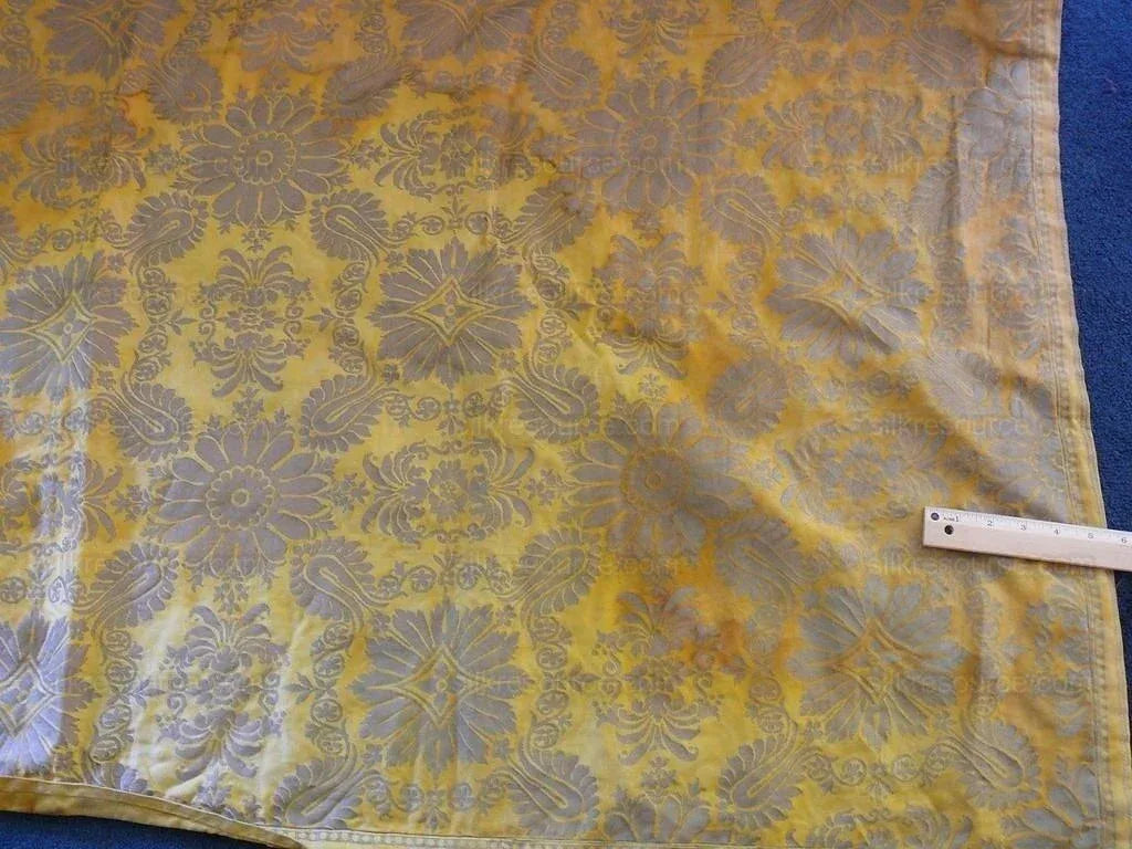 Authentic Fortuny Drapery "impero" Yellow Gold & Silver 3panels