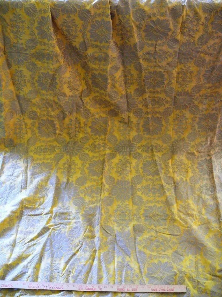 Authentic Fortuny Drapery "impero" Yellow Gold & Silver 3panels