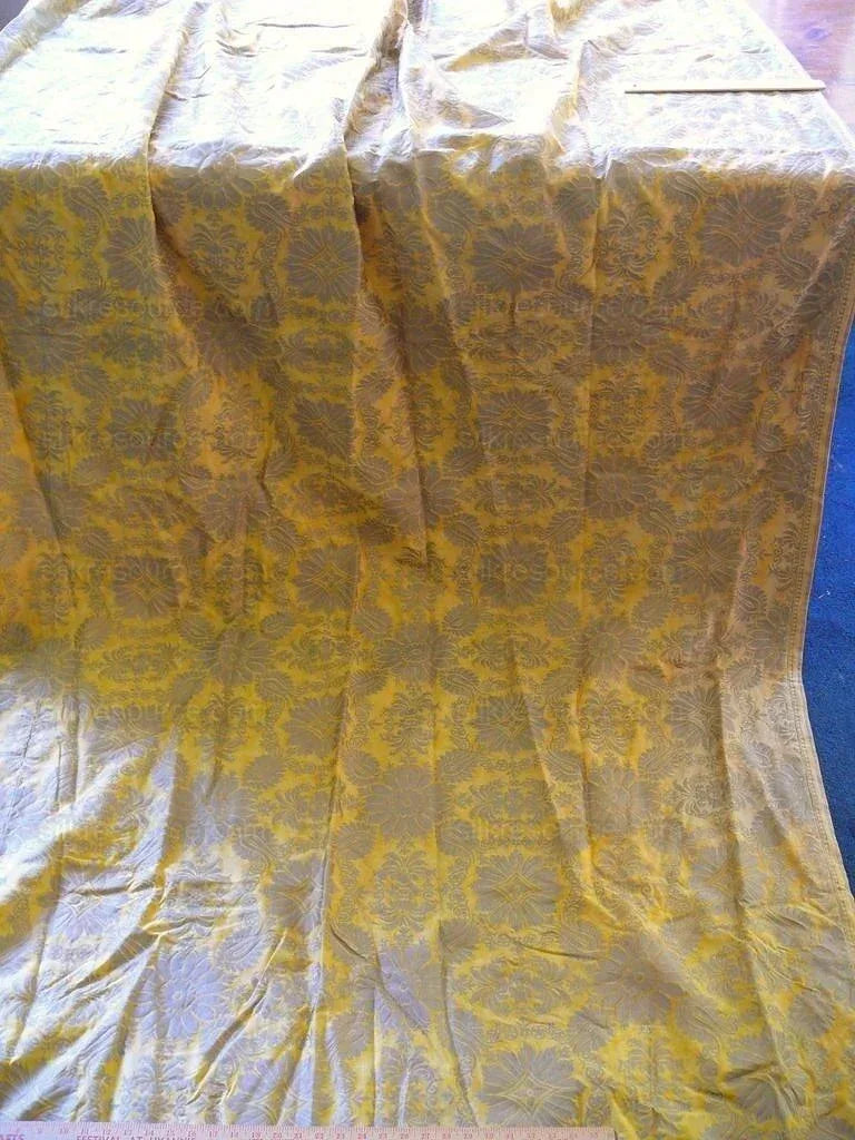 Authentic Fortuny Drapery "impero" Yellow Gold & Silver 3panels
