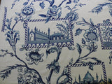 BTY BEACON HILL PALACE WALK INDIGO WHITE PRINT COTTON fr ITALY