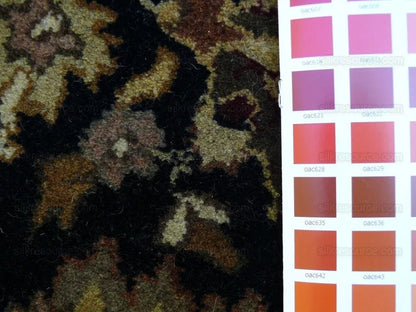 Madras Hand Tufted Rug Oriental Deep Blue Brown Gold 8'3"x5'3"