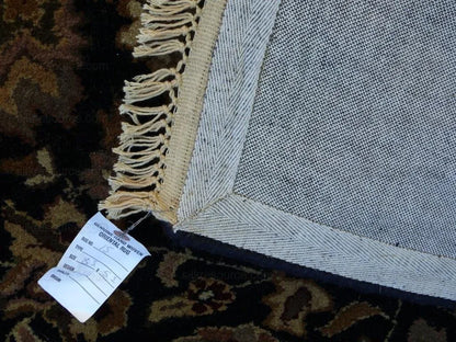 Madras Hand Tufted Rug Oriental Deep Blue Brown Gold 8'3"x5'3"