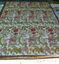 STARK EXQUISITE NEEDLEPOINT RUG ART DECO FLOWER SQUARE RED BEIGE