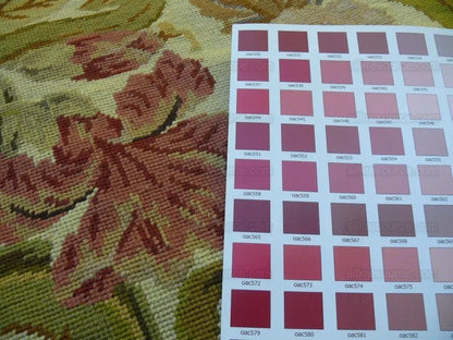 Stark Exquisite Needlepoint Rug Art Deco Flower Square Red Beige 9x6'