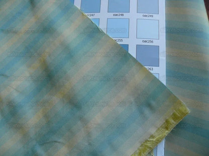 1y Scalamandre "domenico Stripe" 100% Silk Taffeta Blue Minor Defect