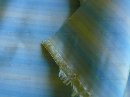 1y Scalamandre "domenico Stripe" 100% Silk Taffeta Blue Minor Defect