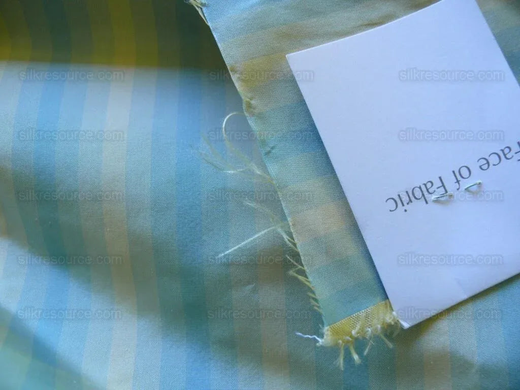 1y Scalamandre "domenico Stripe" 100% Silk Taffeta Blue Minor Defect