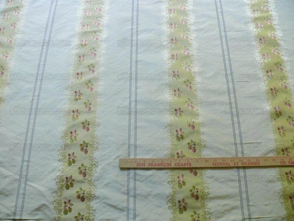 Scalamandre Strawberry Design Striped Taffeta Lisere Multi