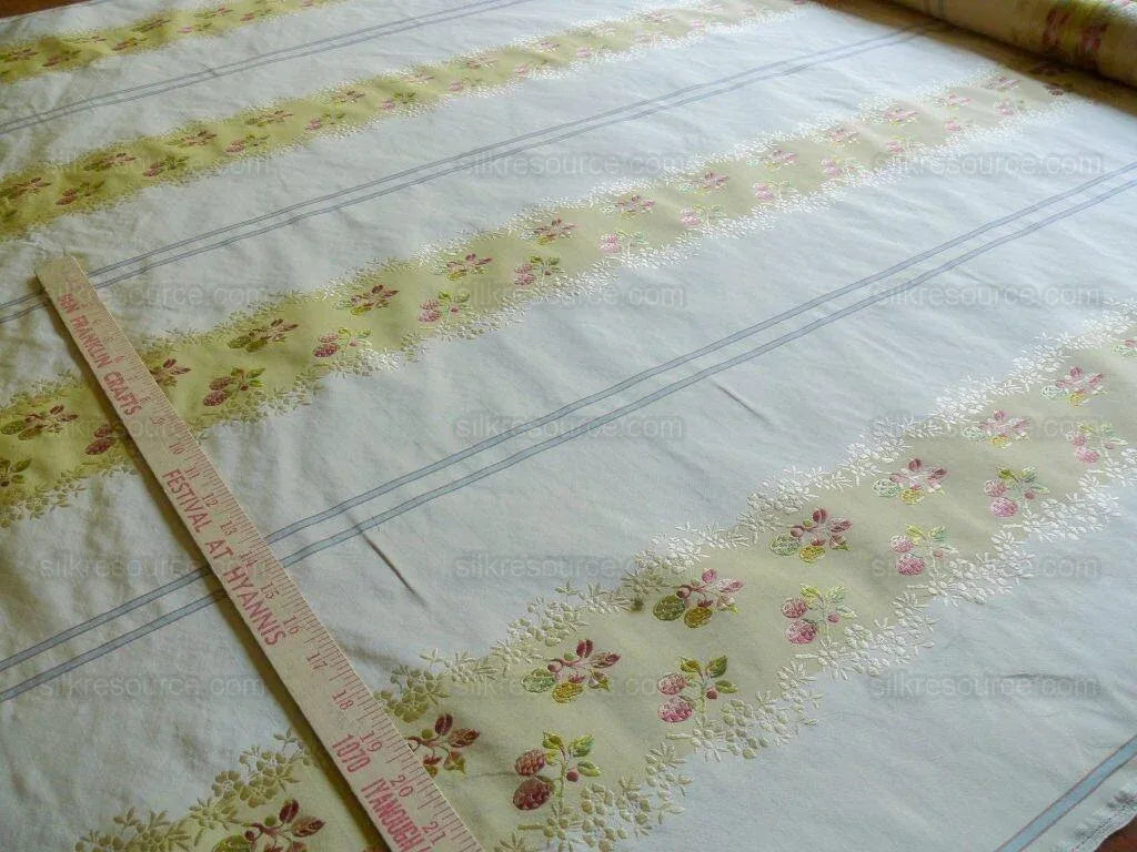 Scalamandre Strawberry Design Striped Taffeta Lisere Multi