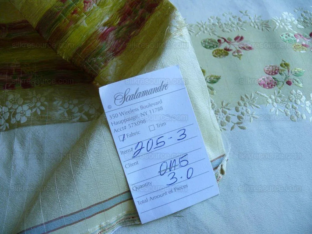 Scalamandre Strawberry Design Striped Taffeta Lisere Multi