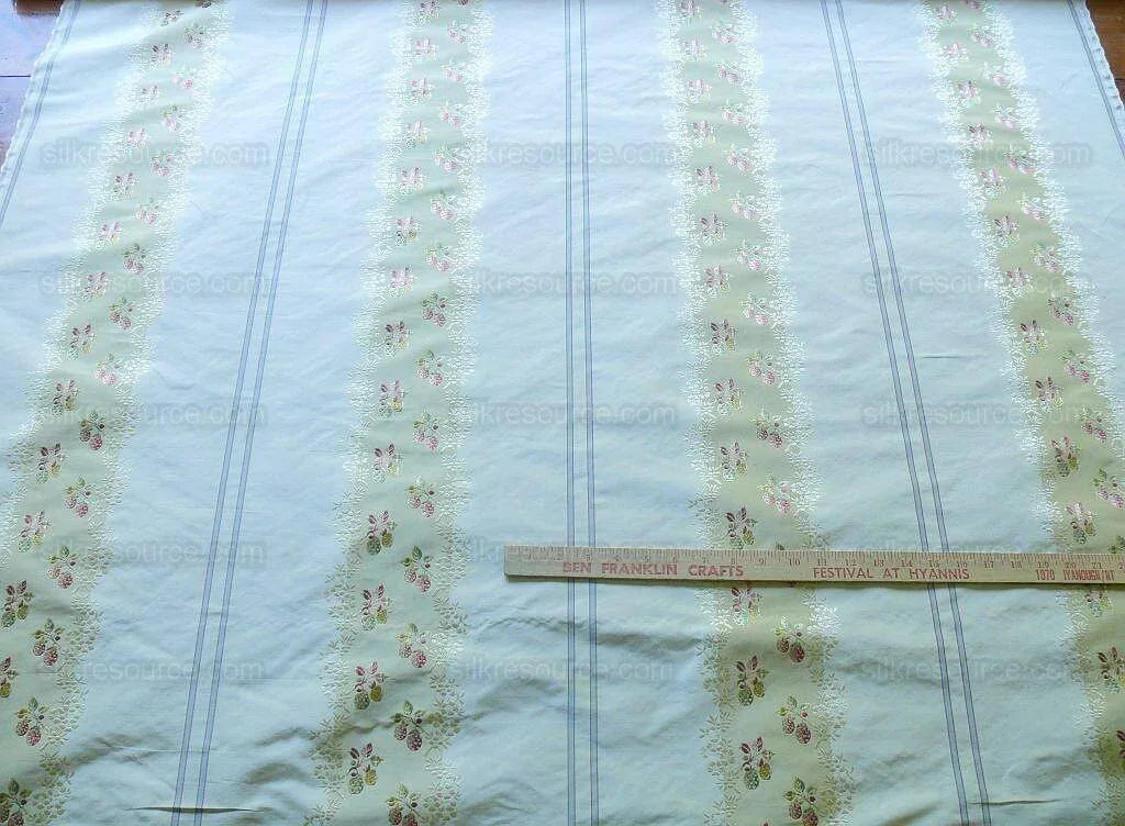 Scalamandre Strawberry Design Striped Taffeta Lisere Multi