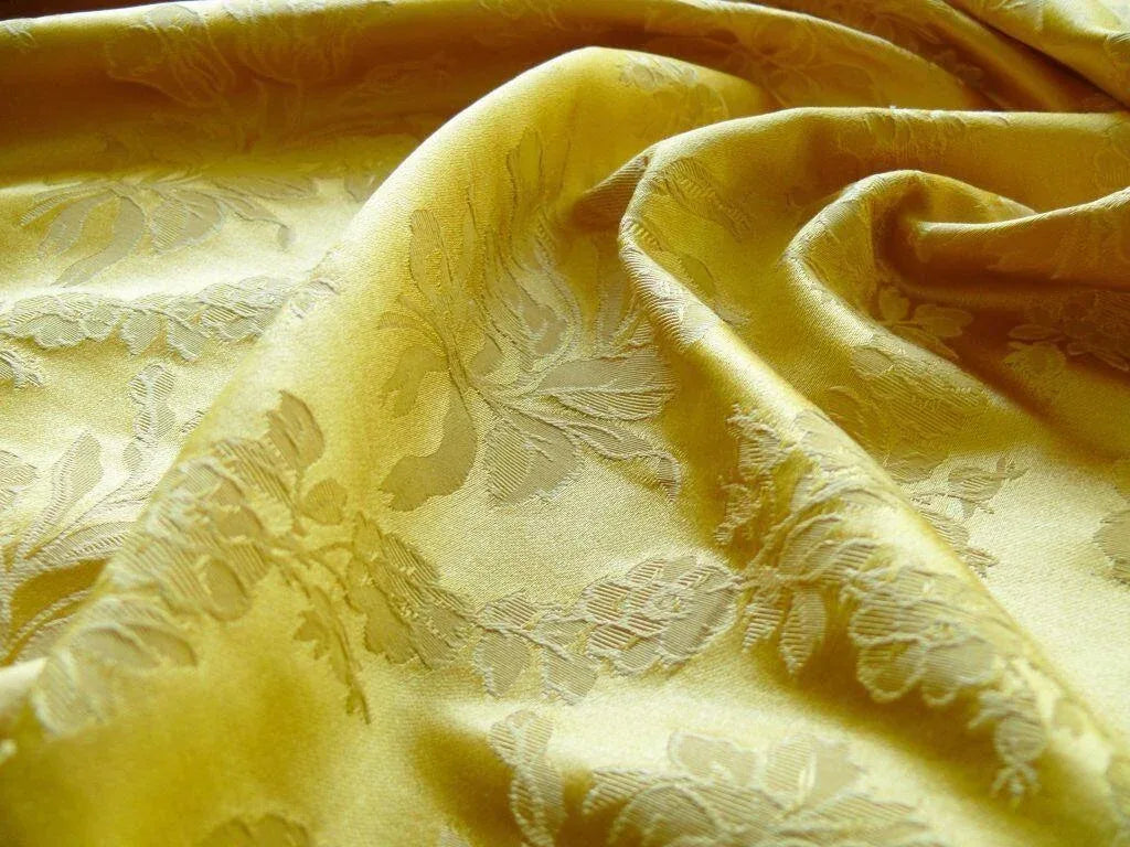 1.3Y SCALAMANDRE VANDERBILT SILK/COTTON GOLD ROSES TULIPS