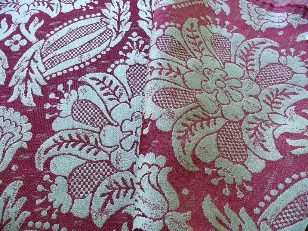 Scalamandre Reggio Raspberry Red Pink Silver Gold Large Artichoke Pomegranate Lotus MSRP USD 399/y