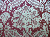 Scalamandre Reggio Raspberry Red Pink Silver Gold Large Artichoke Pomegranate Linen Cotton Lotus MSRP USD 399/y