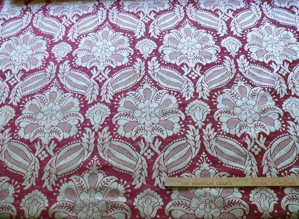 Scalamandre Reggio Raspberry Red Pink Silver Gold Large Artichoke Pomegranate Lotus MSRP USD 399/y