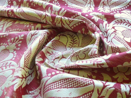 Scalamandre Reggio Raspberry Red Pink Silver Gold Large Artichoke Pomegranate Lotus MSRP USD 399/y
