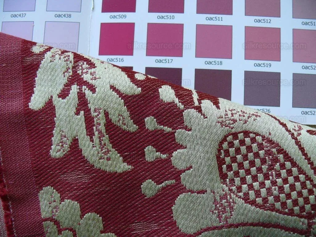 Scalamandre Reggio Raspberry Red Pink Silver Gold Large Artichoke Pomegranate Lotus MSRP USD 399/y