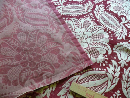 Scalamandre Reggio Raspberry Red Pink Silver Gold Large Artichoke Pomegranate Lotus MSRP USD 399/y