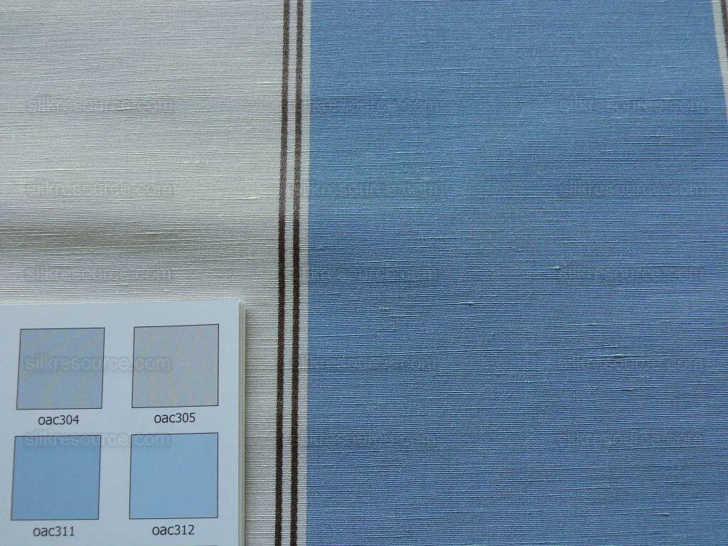 Scalamandre Colby Stripe Blue White Silk & Linen $198/y