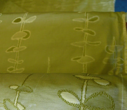 HiEND "SPROUTING" VINE SPRIG 100%SILK JARQUARD PALE SAGE GREEN B