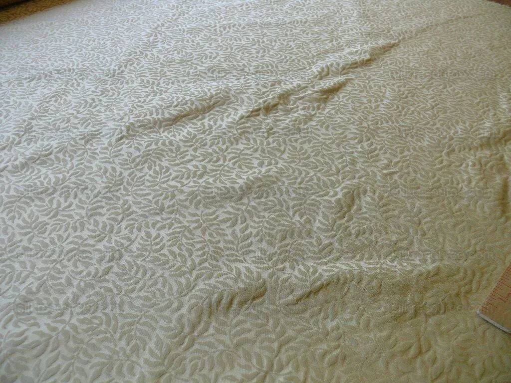 Scalamandre Blairsprig Dark Beige Pale Gold Yellow 100% Silk MSRP USD 280/Y