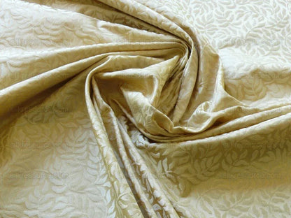 Scalamandre Blairsprig Dark Beige Pale Gold Yellow 100% Silk MSRP USD 280/Y