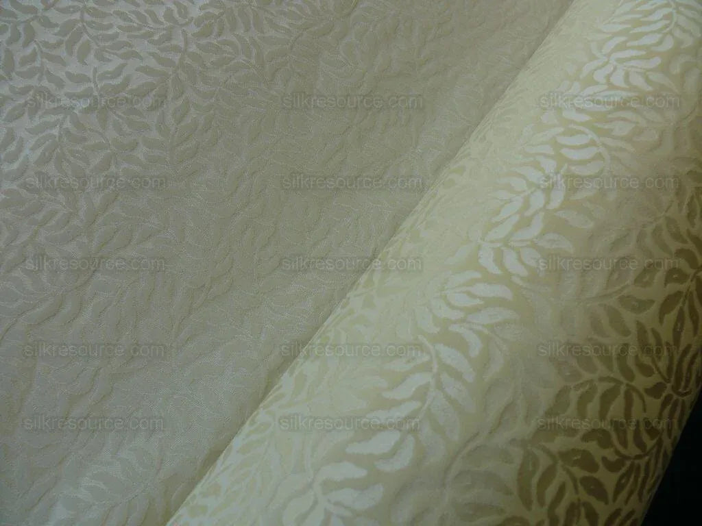 Scalamandre Blairsprig White Cream White Mini Foliage - 100% Silk