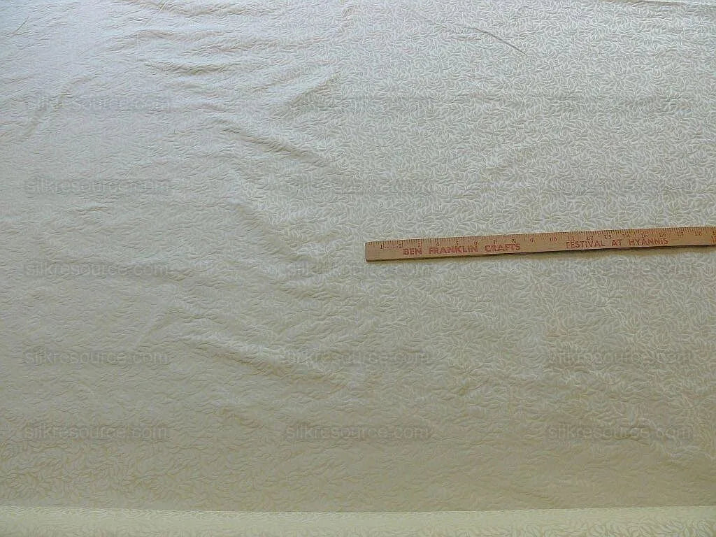 Scalamandre Blairsprig White Cream White Mini Foliage - 100% Silk