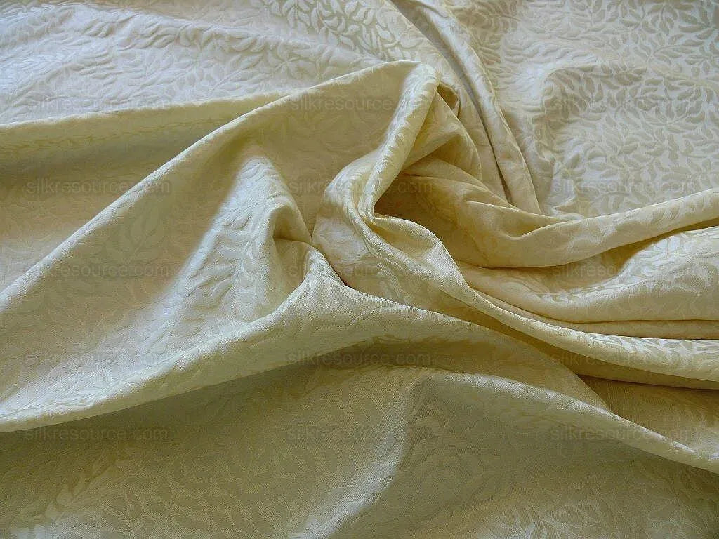 Scalamandre Blairsprig White Cream White Mini Foliage - 100% Silk