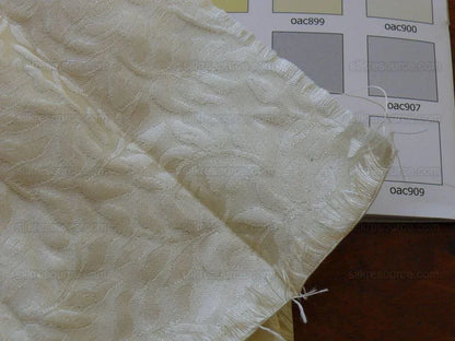 Scalamandre Blairsprig White Cream White Mini Foliage - 100% Silk