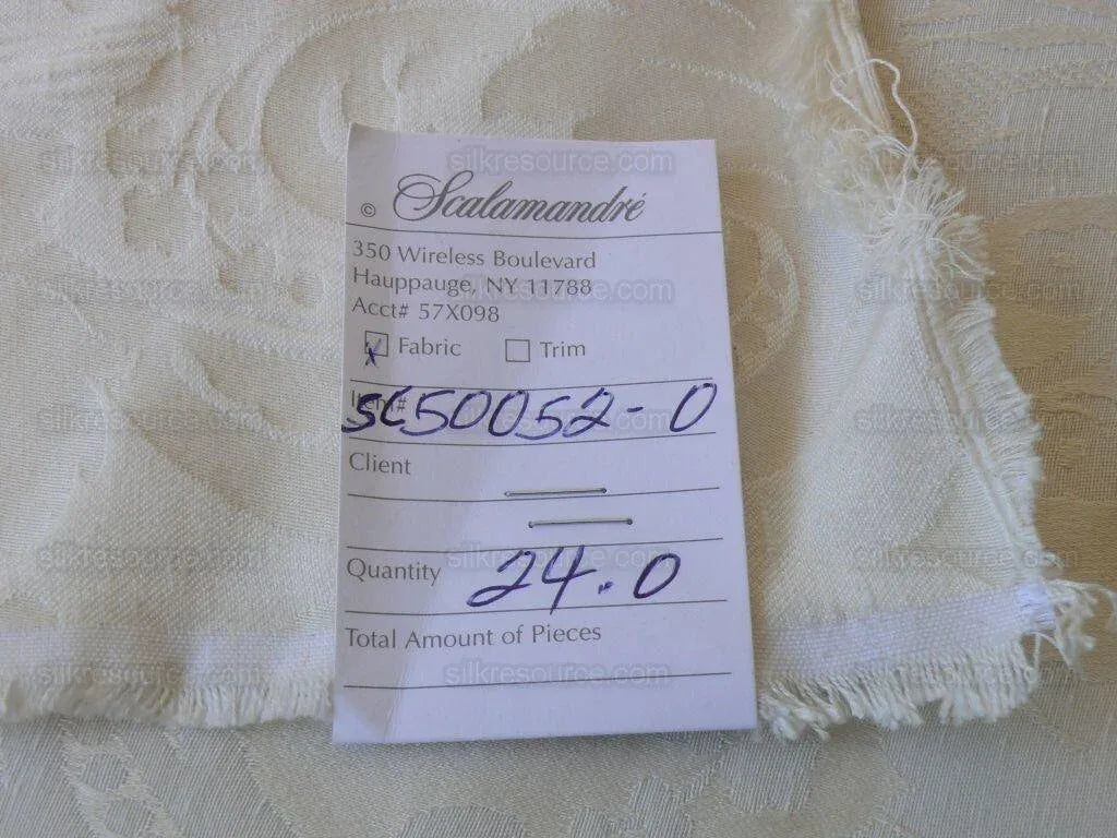 BY yard Scalamandre Diana Damask Classy Renaissance White Cotton