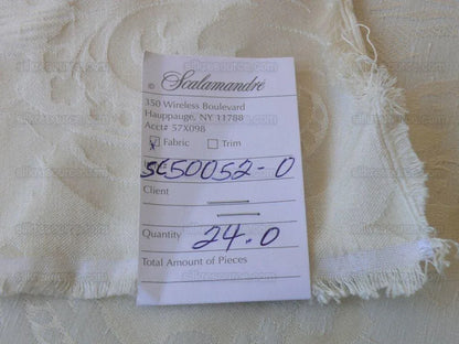 BY yard Scalamandre Diana Damask Classy Renaissance White Cotton