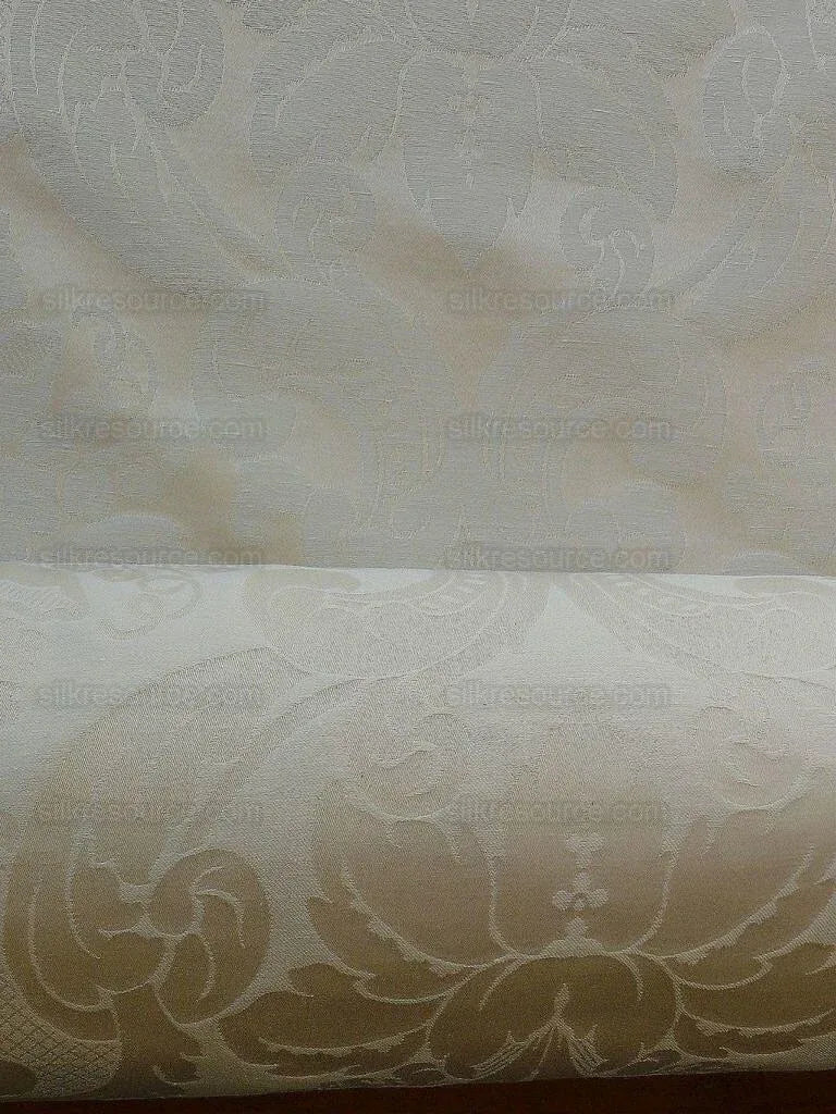 BY yard Scalamandre Diana Damask Classy Renaissance White Cotton