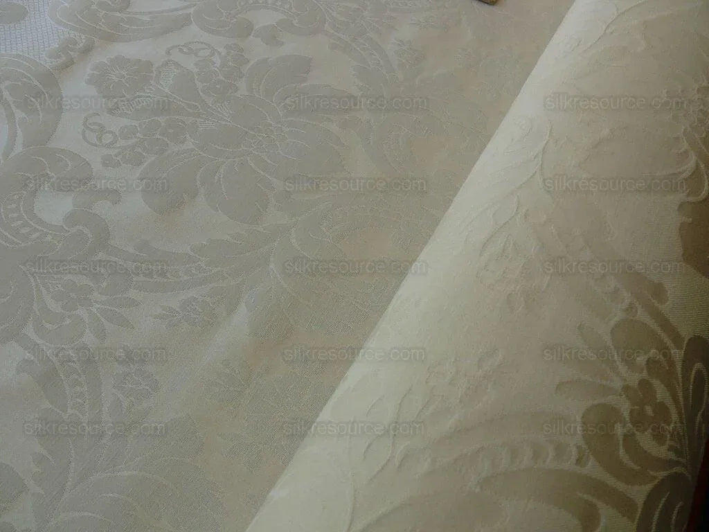 BY yard Scalamandre Diana Damask Classy Renaissance White Cotton