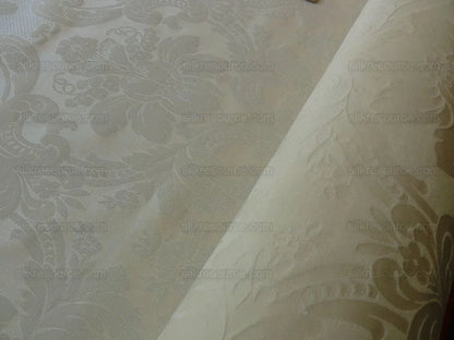 BY yard Scalamandre Diana Damask Classy Renaissance White Cotton