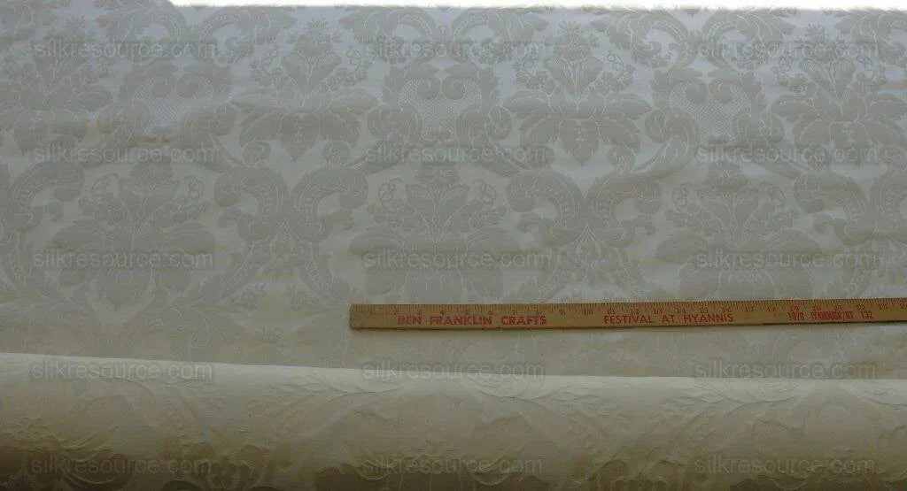 BY yard Scalamandre Diana Damask Classy Renaissance White Cotton