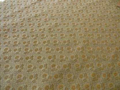 1.3yscalamandre Penelope Petit Flower Silk Lampas Grey Taupe Tan