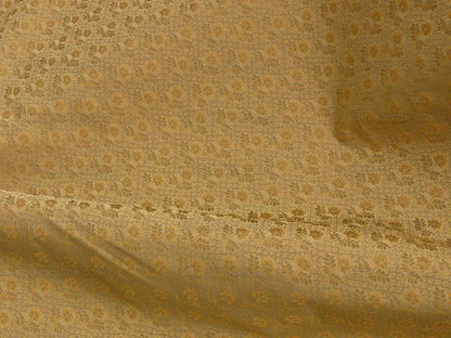 1.3yscalamandre Penelope Petit Flower Silk Lampas Grey Taupe Tan