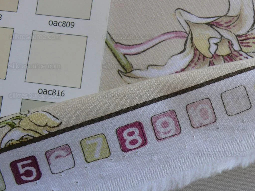 1.2yards Scalamandre La Generosa Rose Hibiscus Lily Flower Cotton Eggshell Pink Green Red Cotton Satin MSRP USD 180/Yard